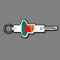 4mm Clip & Key Ring W/ Colorized Christmas Candle Key Tag
